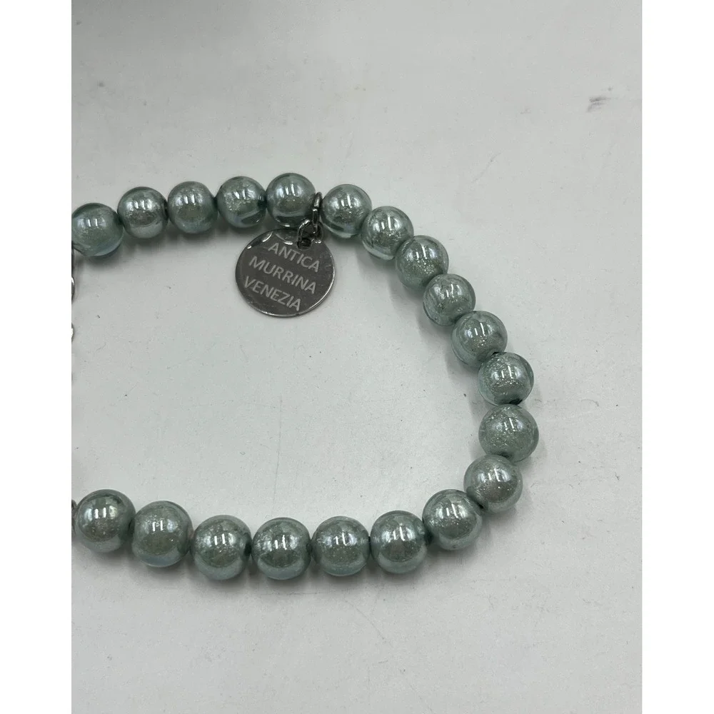 Antica‎ Murrina Venezia Gray Pearl Murano Glass I am Very Romantic Bracelet